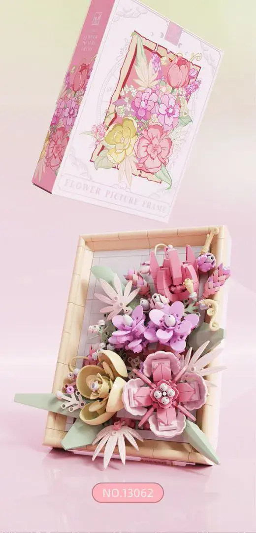Zestaw Klocków Flower Picture Frame Różowe Kwiaty