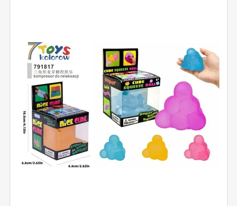 Kostka antystresowa 7 Toys kolorowa miękka piłka do ściskania