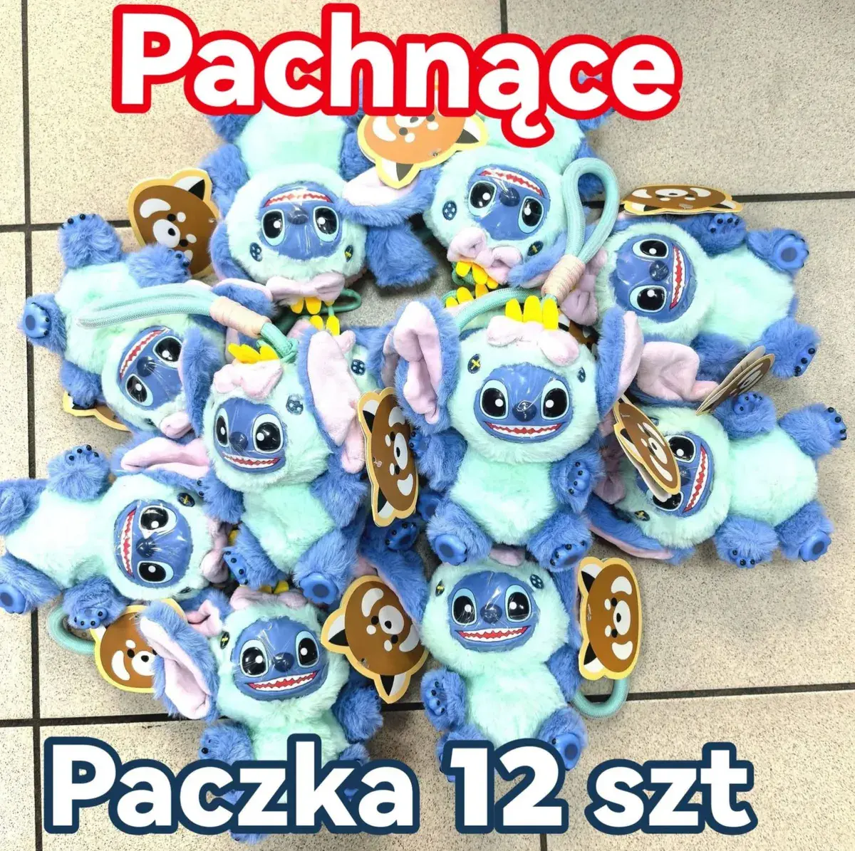 Pachnące pluszowe breloki niebiesko-miętowe 12 sztuk