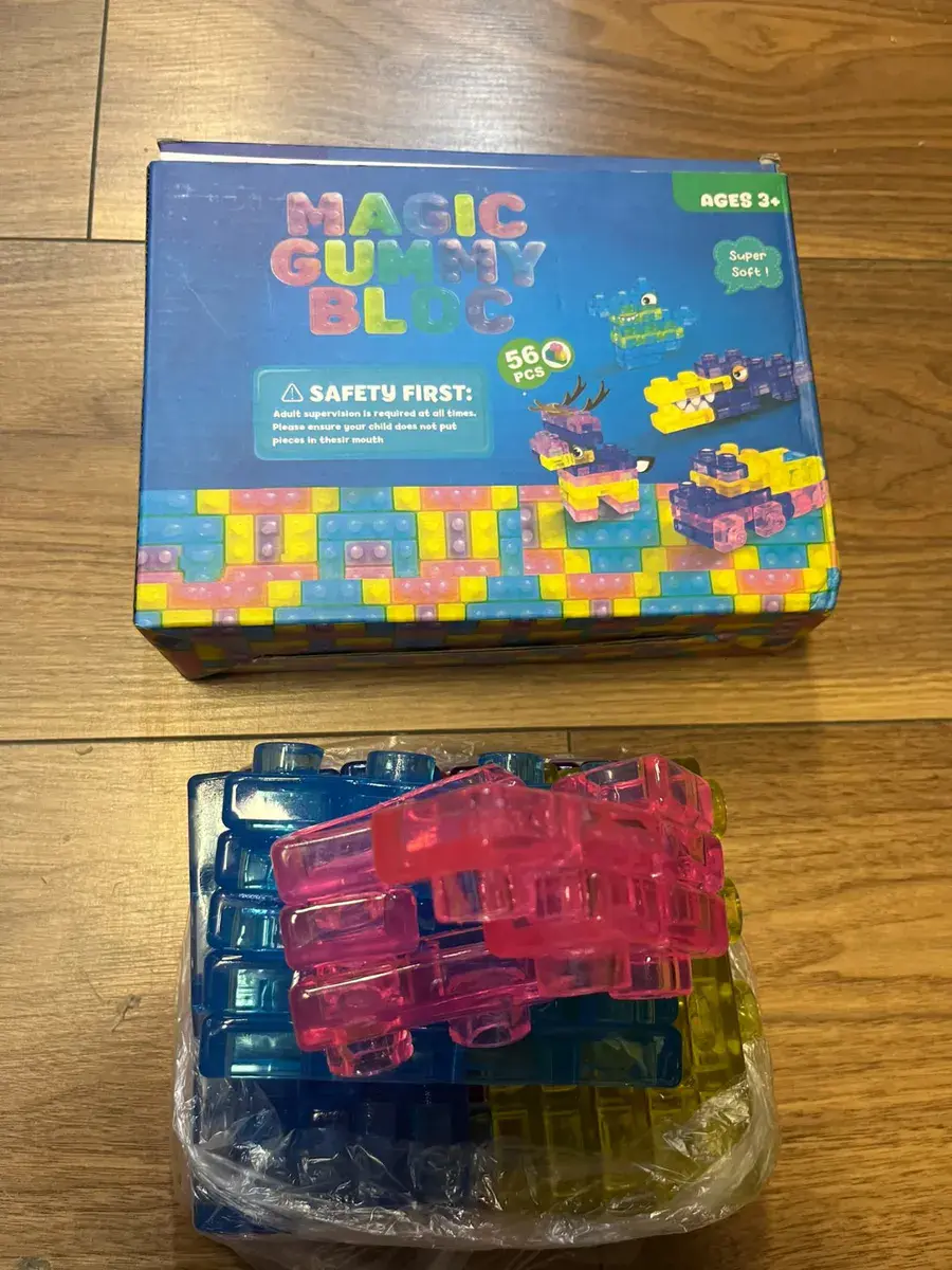 Klocki Konstrukcyjne Magic Gummy Bloc 56 el. Miękkie Transparentne