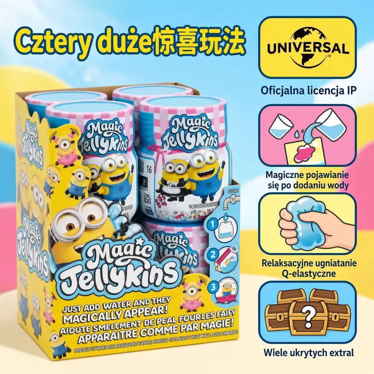 Magic Jellykins Minionki Zabawka Relaksacyjna Q-elastyczna