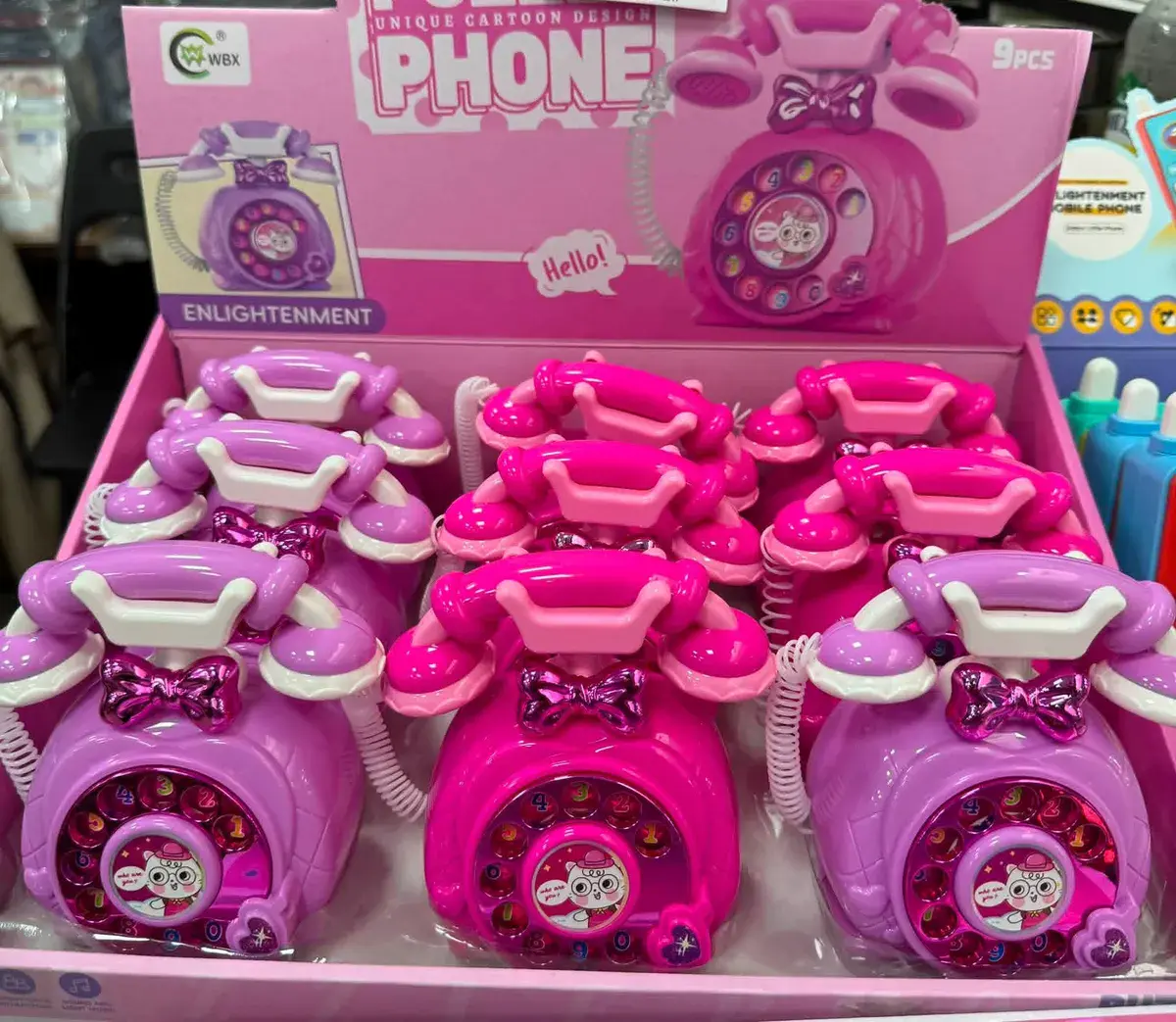 Zabawka Telefon Retro Różowo-Fioletowy 9 elementów