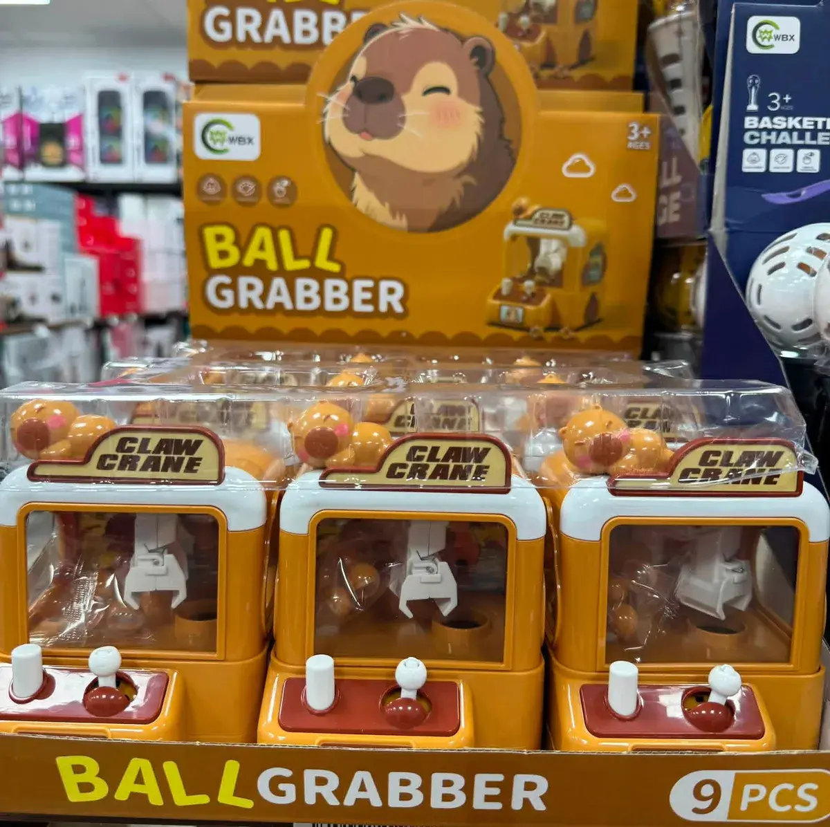Ball Grabber Zabawka Dźwignia Żółto-Brązowa 9 sztuk