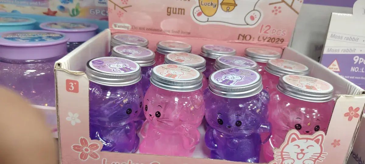 Żelowa masa gumowa Lucky Cat różowo-fioletowa 12 sztuk
