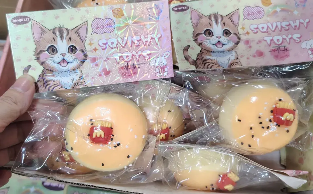 Squishy Toys miękka zabawka hamburger z frytkami pomarańczowa