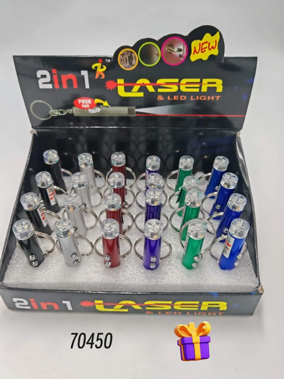 Zabawka Laser 2w1 z LED i brelokiem