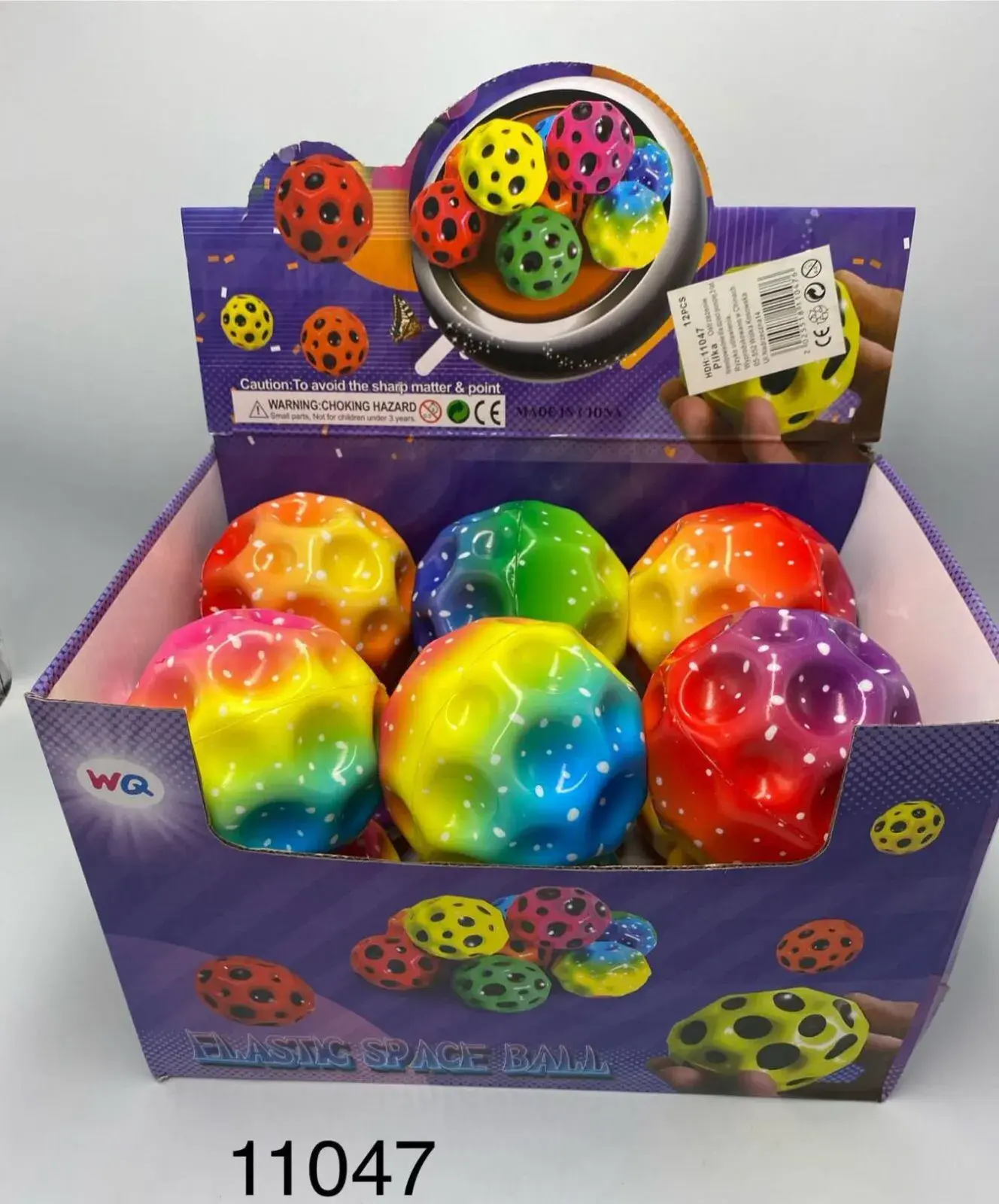 Piłki Bouncy Ball Glowing Space - kolorowe, 12 szt