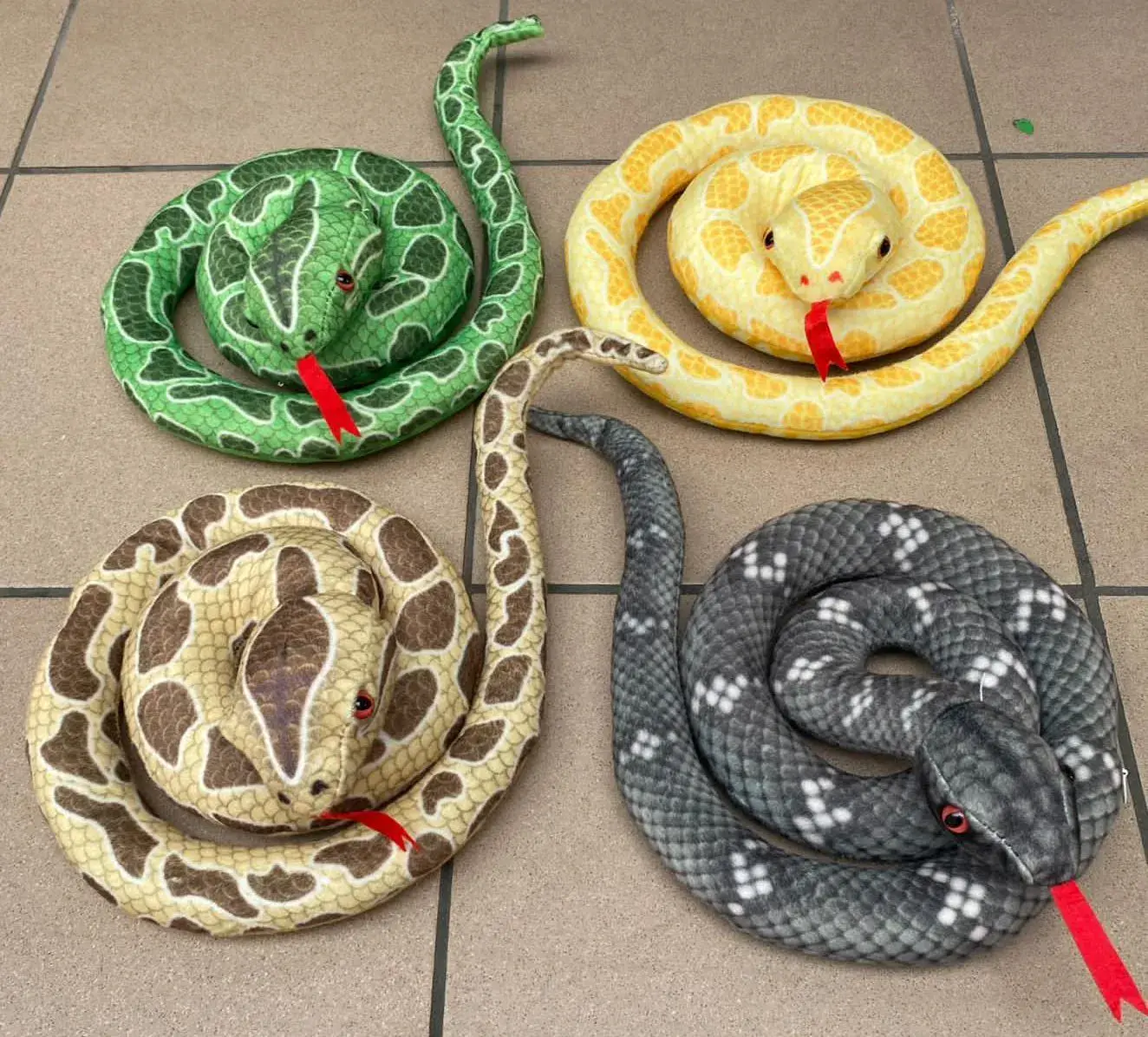 Maskotka Pluszowa Wąż 125cm Zielony/Żółty/Brązowy/Czarny