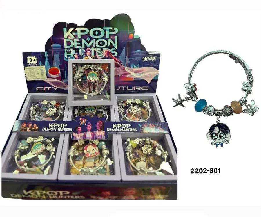 Bransoletka KPOP Demon Hunters z zawieszkami metalowymi i emaliowanymi