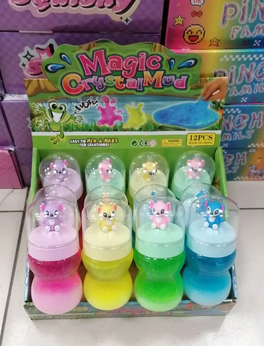 Magic Crystal Mud Stitch - Slime z figurką i brokatem 12szt