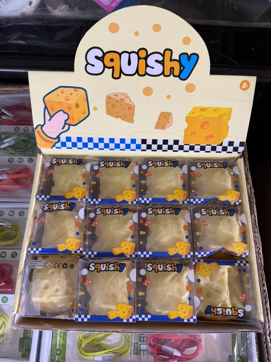 Squishy Antystresowy Klocek Sera Żółty Miękki