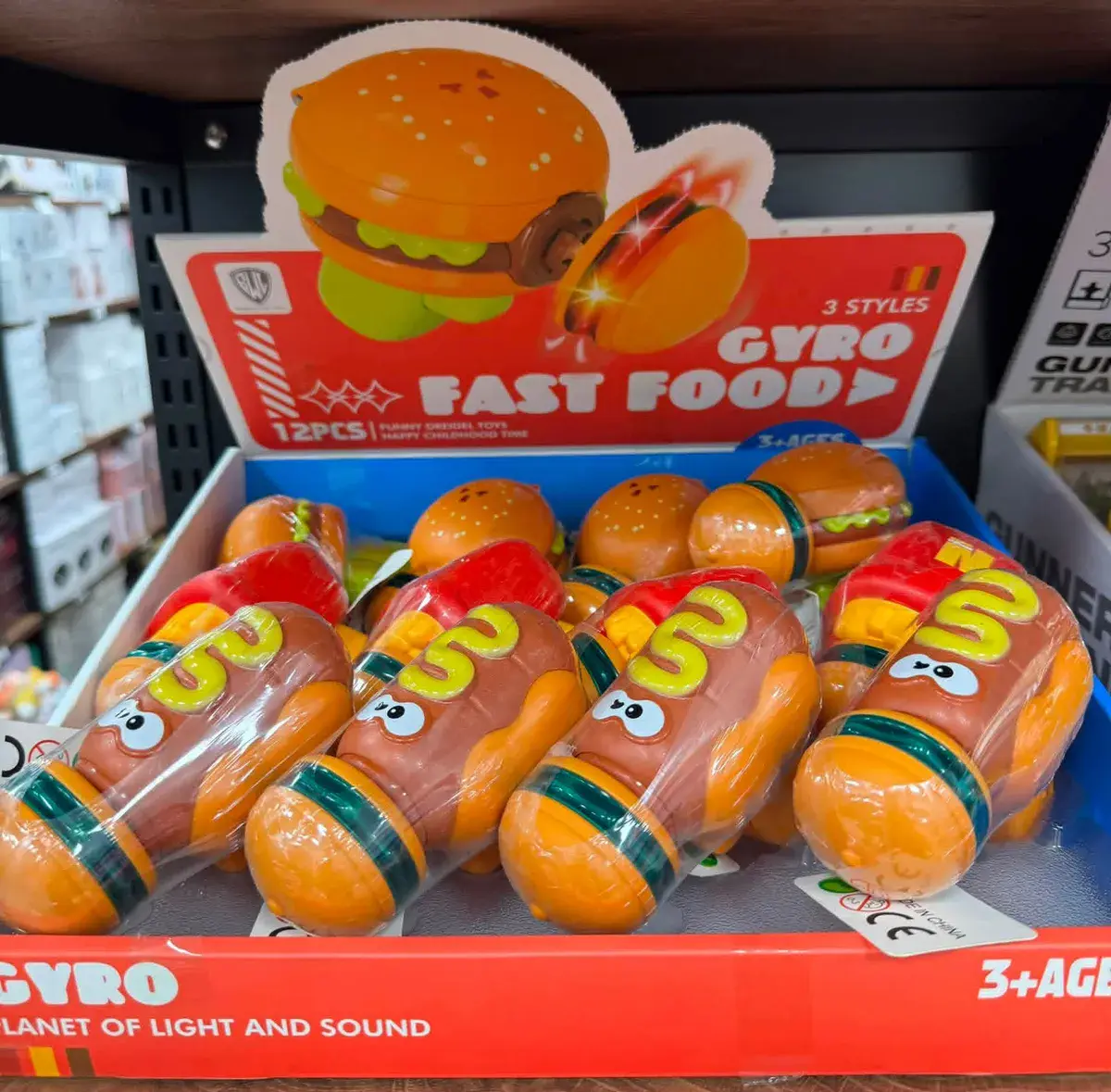 Zabawka Gyro Fast Food Hot Dog Pomarańczowy z Dźwiękiem i Światłem