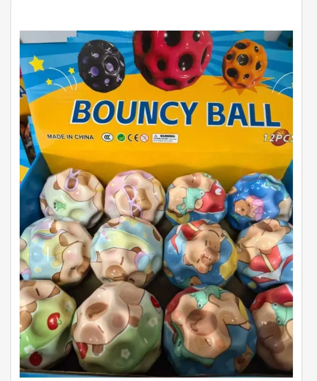 Piłka Bouncy Ball Kapibara Skacząca - Zestaw 12 szt.