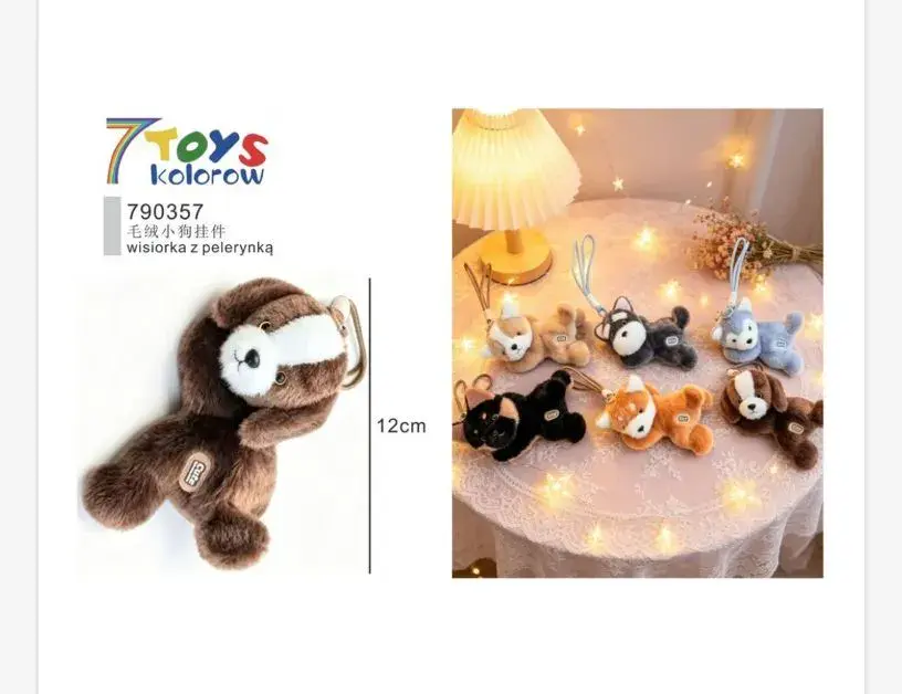 Pluszowa zawieszka piesek z pelerynką 12 cm 7 Toys kolorowa