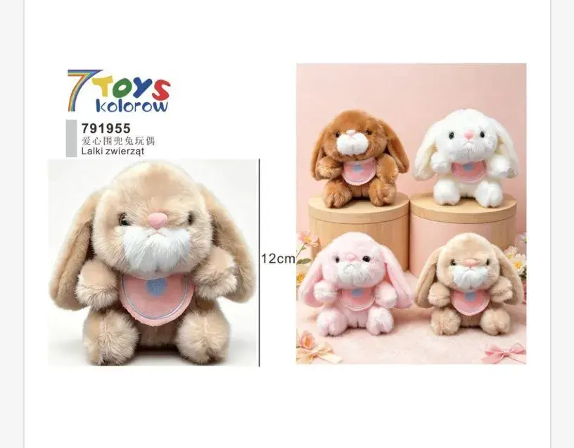 Pluszowy króliczek 12 cm miękki różne kolory 7 Toys