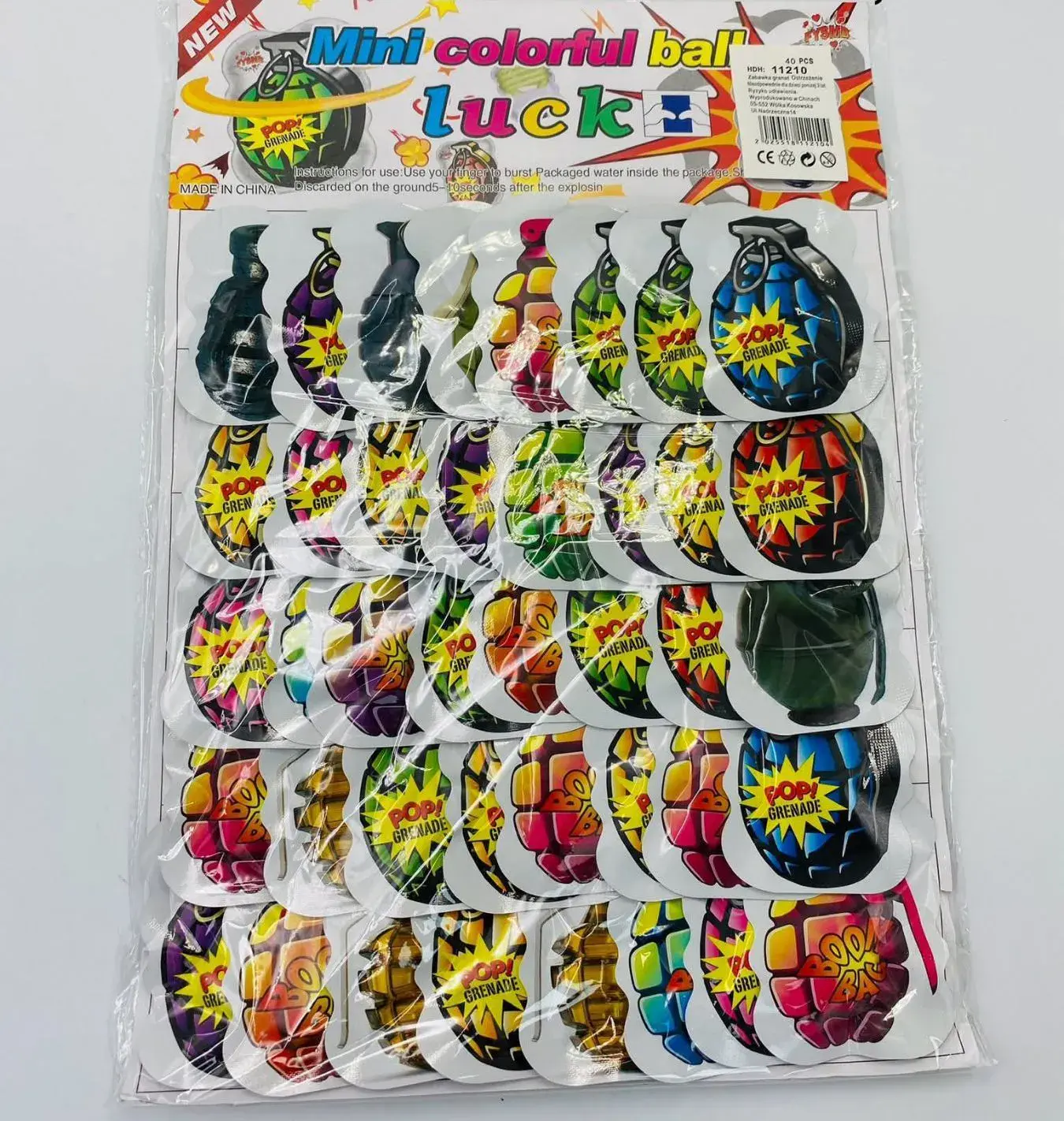 Zestaw Mini Colorful Pop Grenades Luck 6 szt