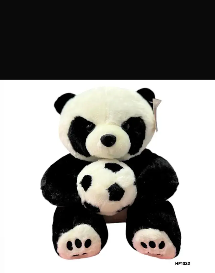 Pluszowa Panda z Piłką 35 cm Czarna i Biała