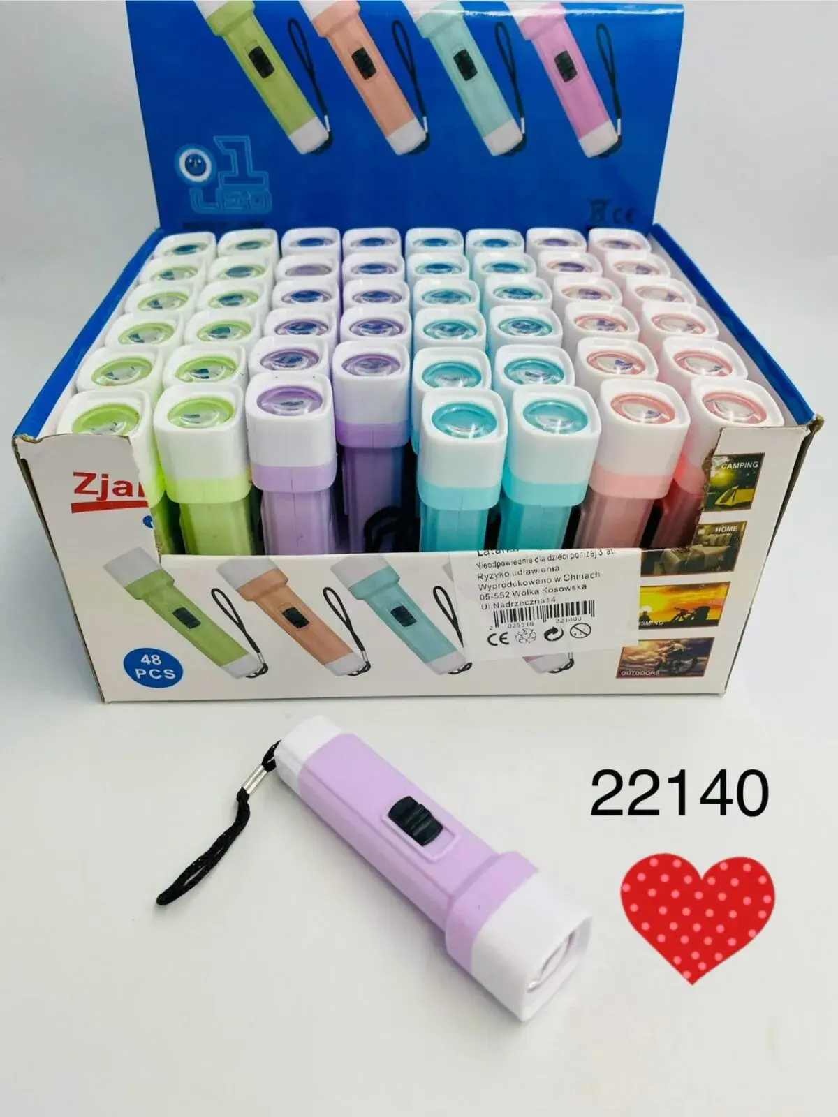 Mini Latarka LED kolorowa z uchwytem