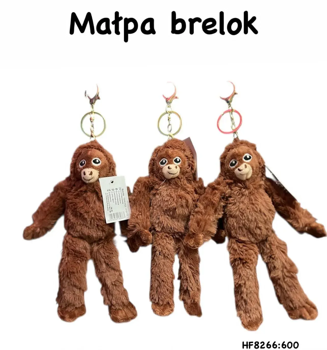 Brelok Maskotka Małpka Pluszowa Brązowa