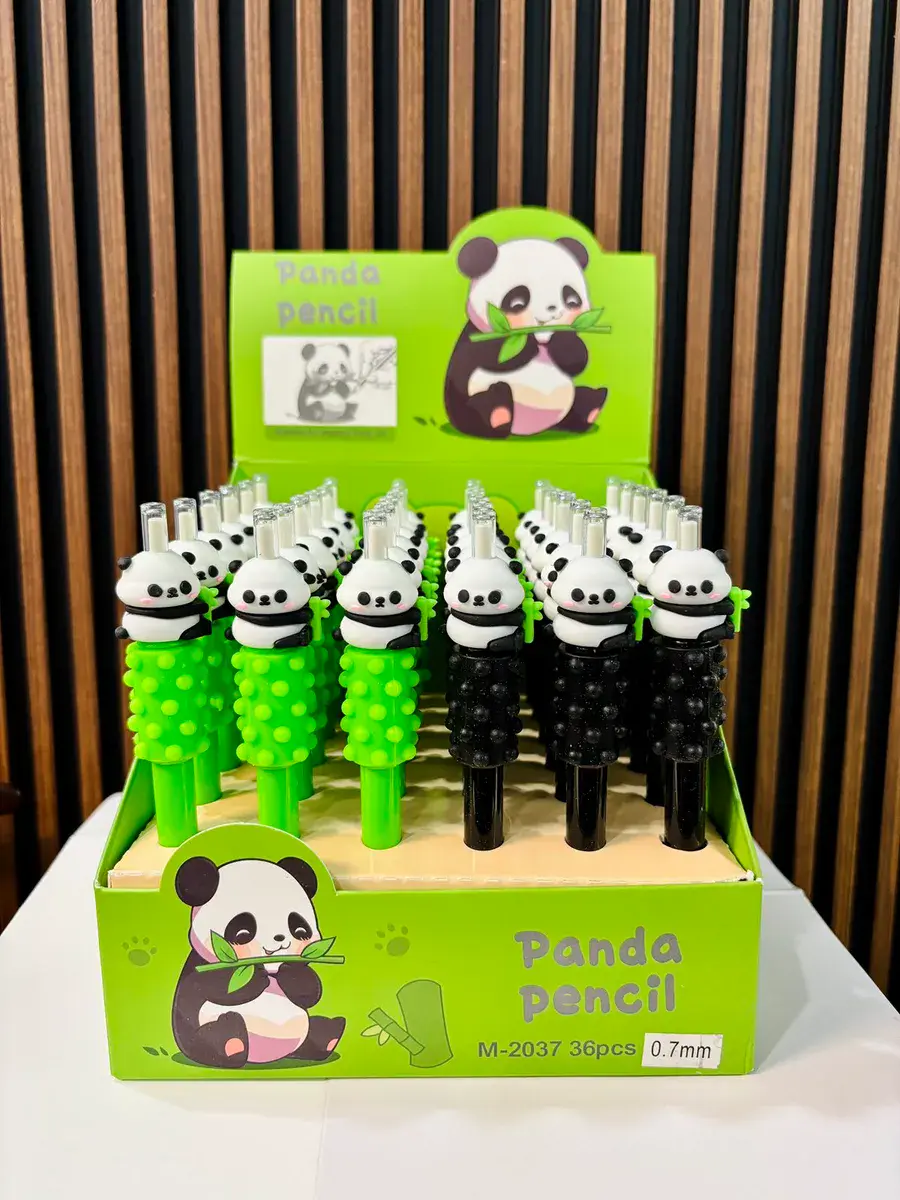 Ołówek Panda z gumową rączką 0,7 mm czarno-zielony