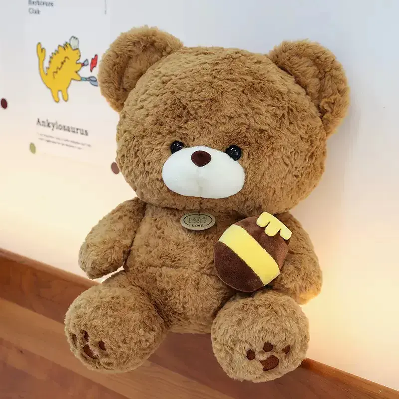 Miękka maskotka miś z kocykiem brązowy plusz
