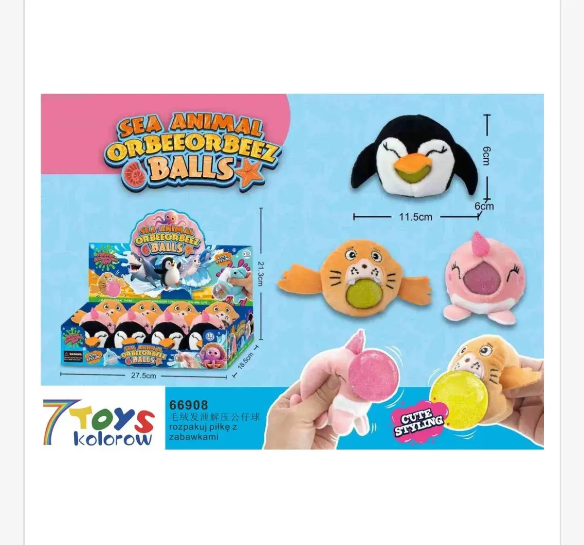 Zabawka Orbeeorbeez Balls Zwierzęta Morskie 6x11,5 cm 7Toys