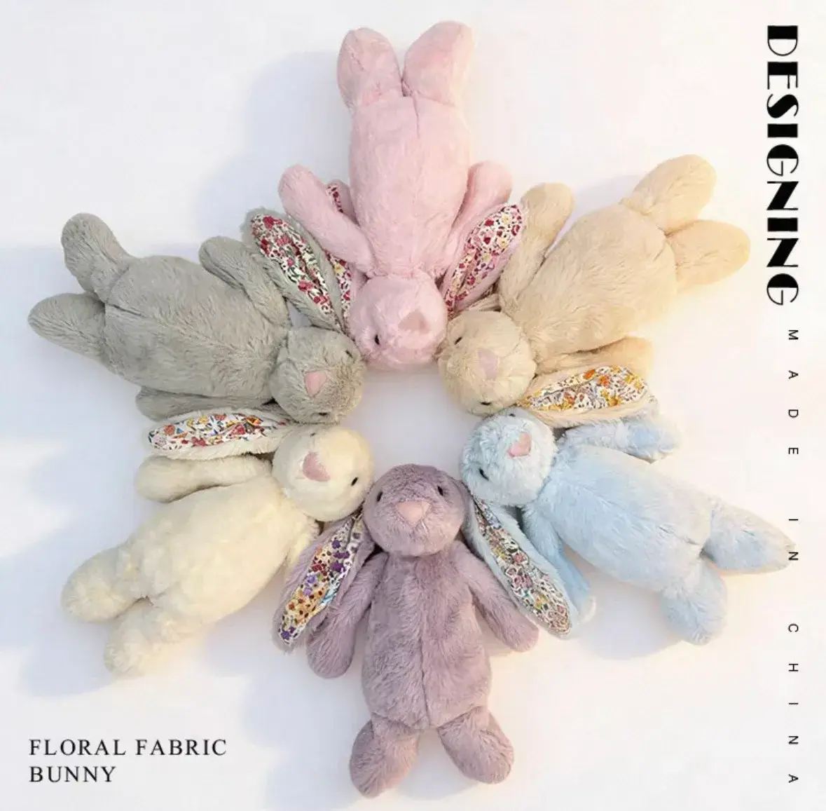 Maskotka Królik Floral Fabric Bunny 28cm miękka pluszowa