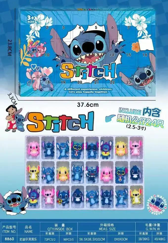 Kalendarz Adventowy Stitch 37 cm z mini figurkami