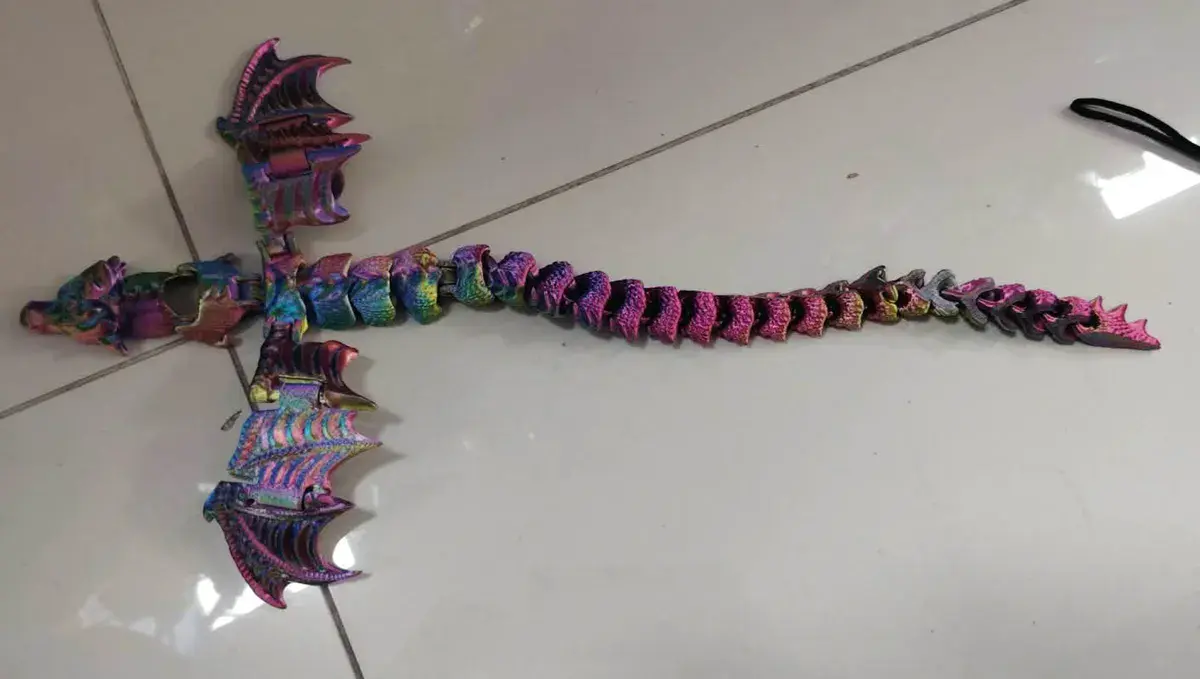 Smok 3D Tęczowy 50cm