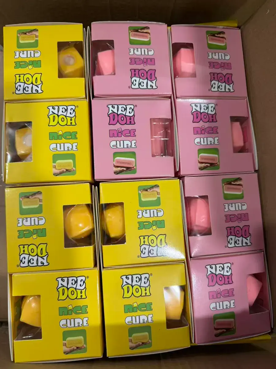 Nee Doh Nice Cube Zestaw Kostek Antystresowych Żółty i Różowy
