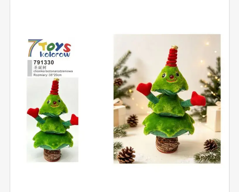 Pluszowa choinka bożonarodzeniowa zielona 35x20 cm 7 Toys kolorów