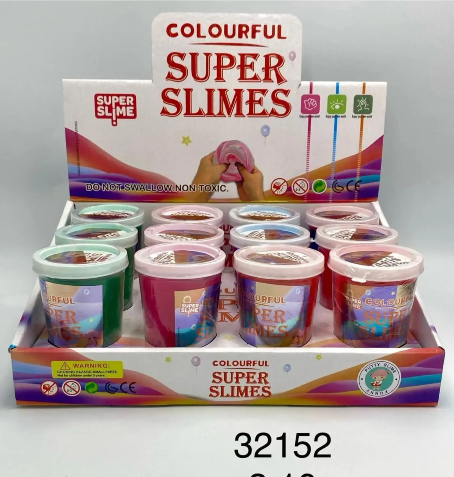 Super Slime Colourful Masa Plastyczna 12 szt. Kolorowa Zabawka
