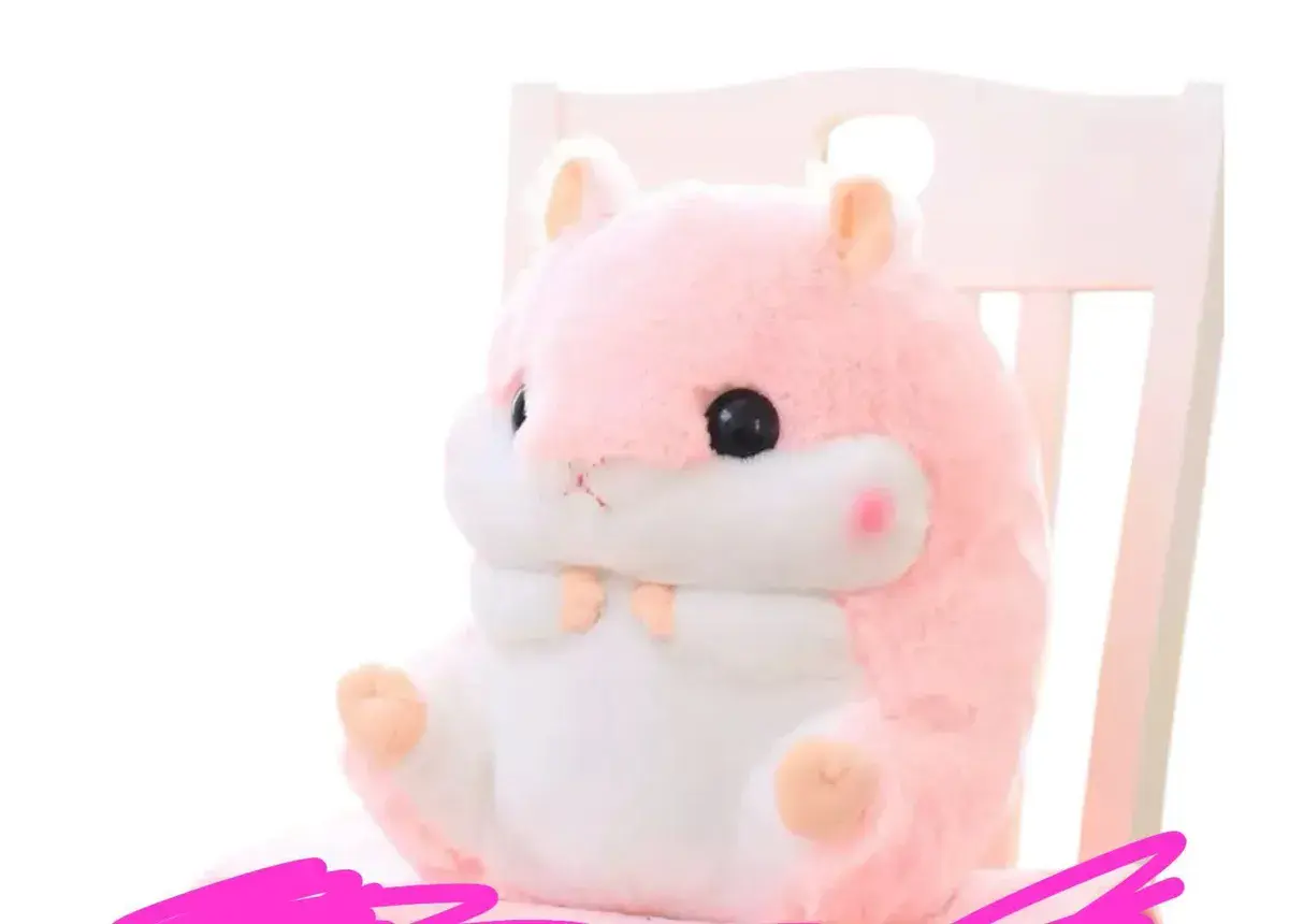 Pluszowa maskotka chomik różowo-biały 35cm