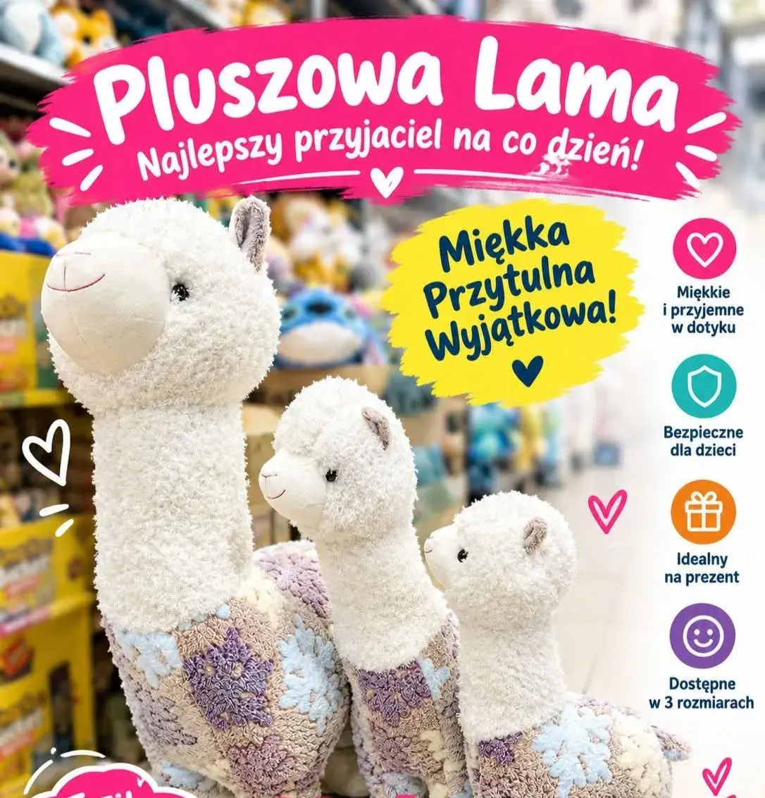 Pluszowa Lama 40 cm miękka i przytulna maskotka dziecięca