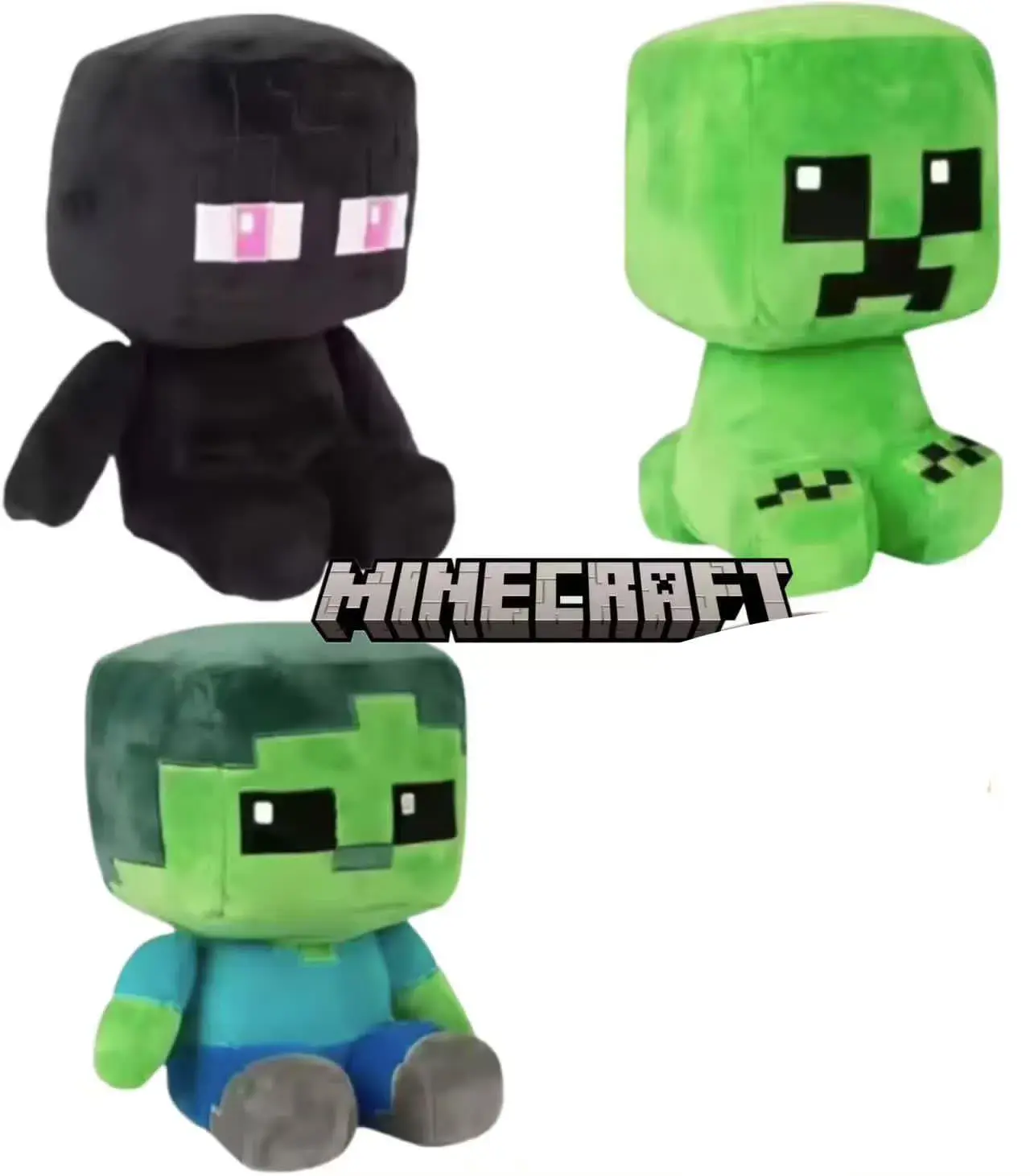 Maskotka Pluszowa Minecraft 25cm Zestaw Creeper Enderman Zombie
