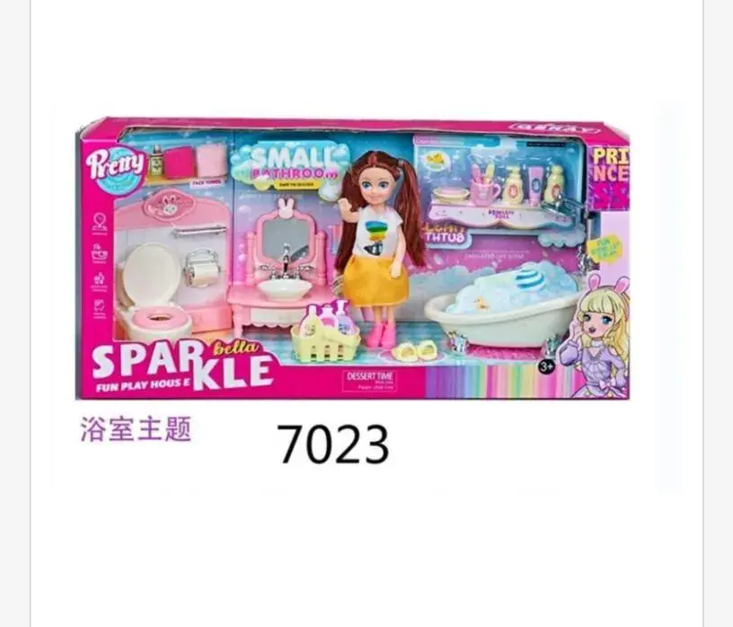 Zabawka Lalka Sparkle Bella z łazienką 7023