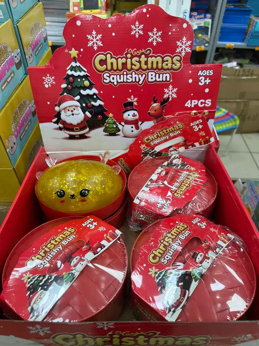 Christmas Squishy Bun Zabawka Antystresowa Świąteczna 4 szt