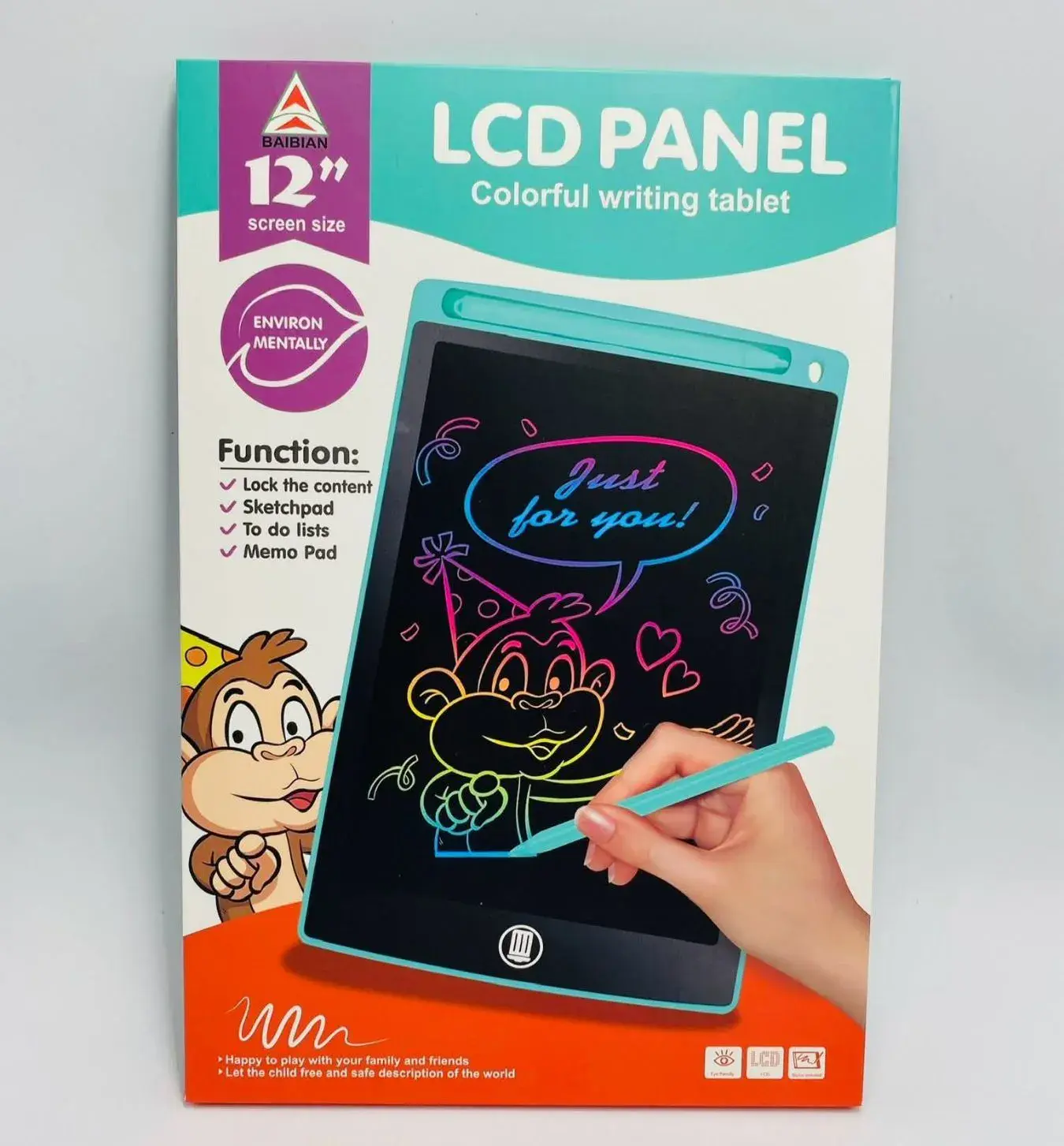 Kolorowy Panel LCD do Pisania i Rysowania 12"