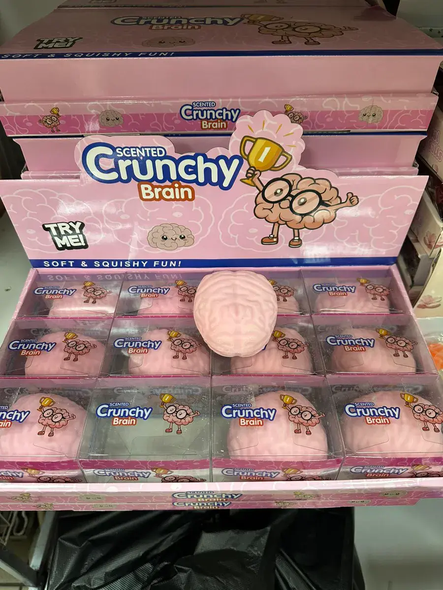Crunchy Brain miękka różowa zabawka sensoryczna zapachowa