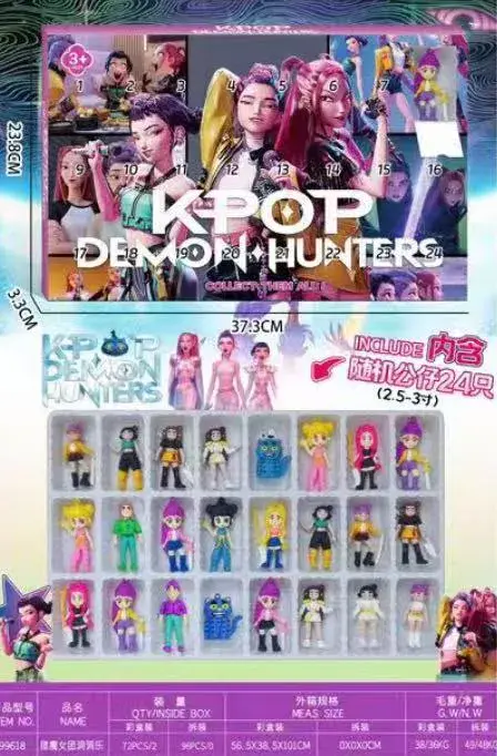 Zestaw 24 figurek KPOP Demon Hunters 3,3 cm kolorowe