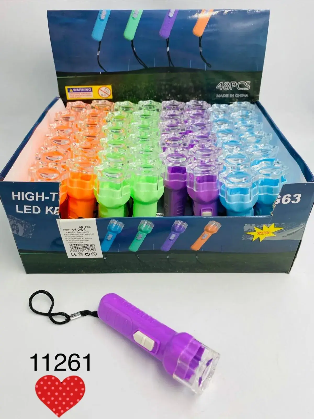 Mini LED latarka High-T kolorowa z brelokiem