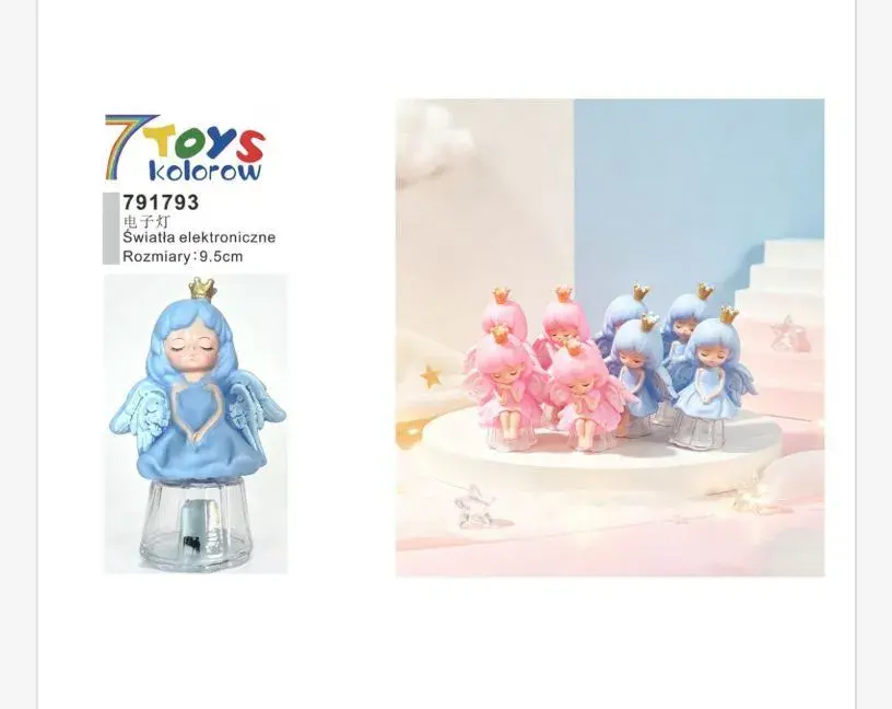 Figurka Aniołka LED 9,5 cm kolorowa dekoracja 7 Toys