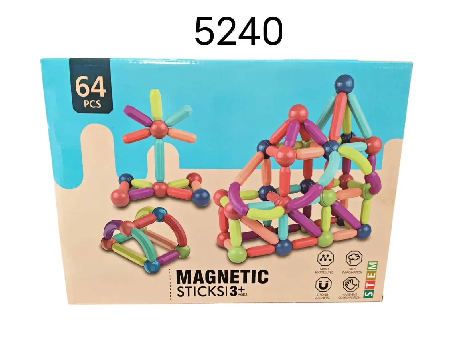 Zabawki Magnetyczne Sticks 64PCS 5240