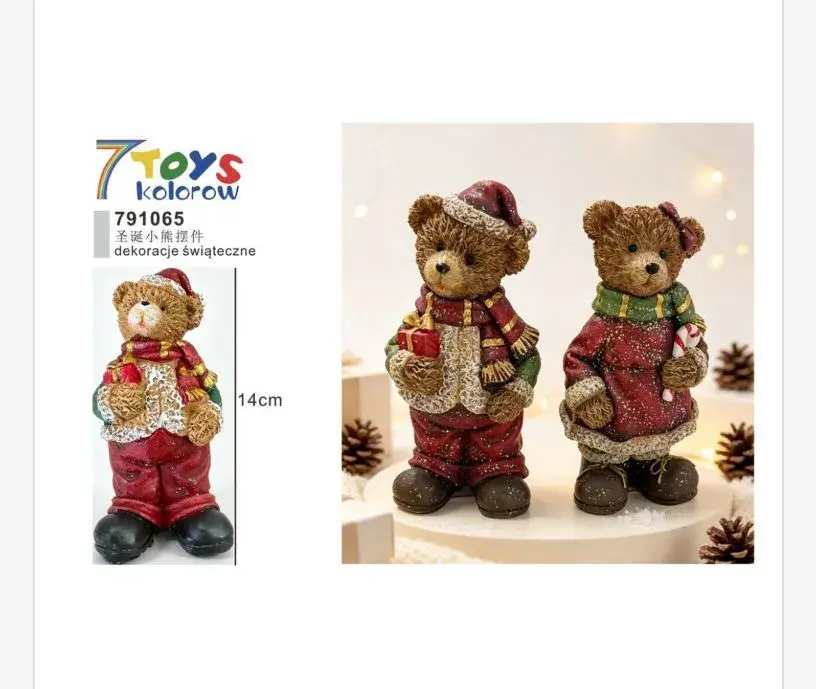 Figurka Misia Świątecznego 14 cm dekoracja bożonarodzeniowa