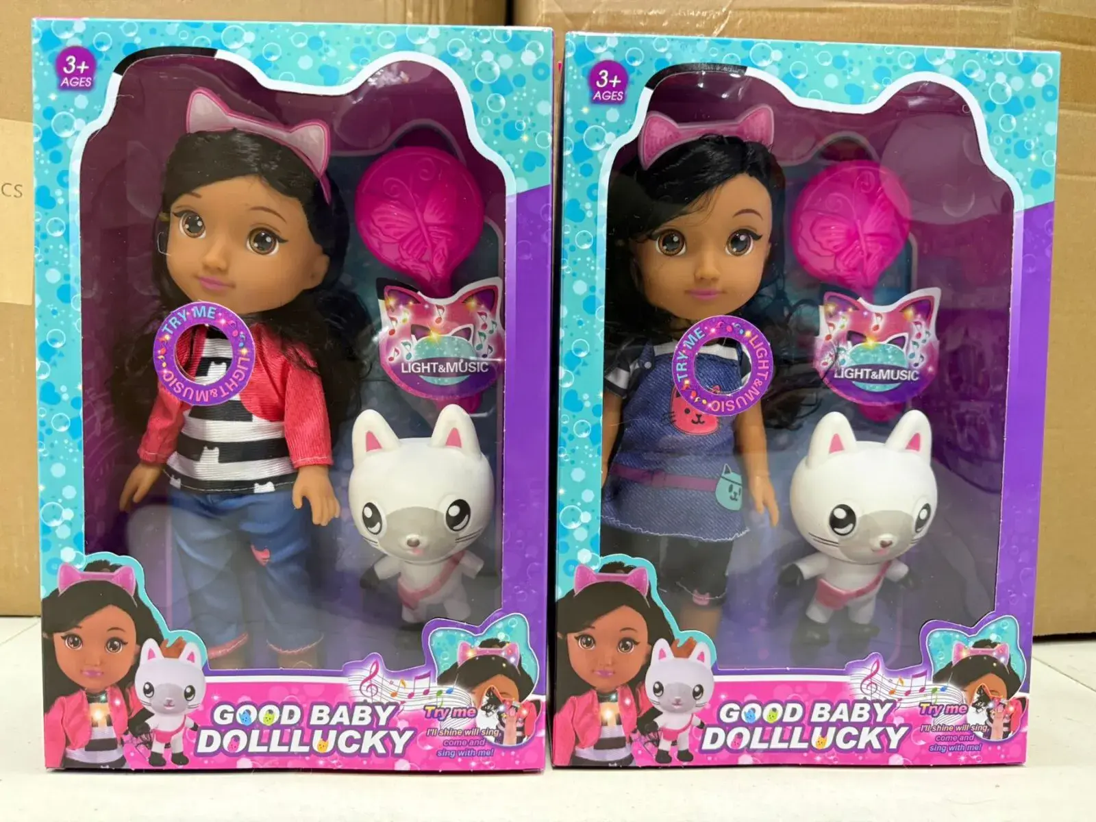 Zabawka Lalka Doll Lucky Good Baby z kotkiem