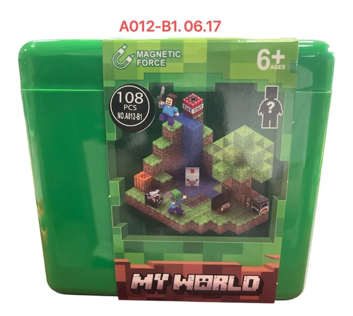 Zielony zestaw klocków magnetycznych My World 108 elementów