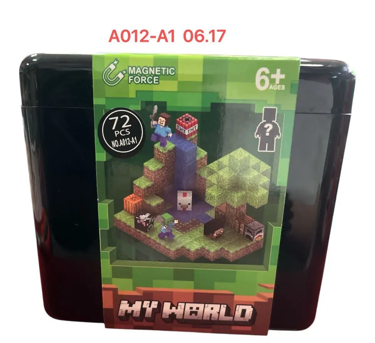 Klocki magnetyczne My World 72 elementy zielono-brązowe