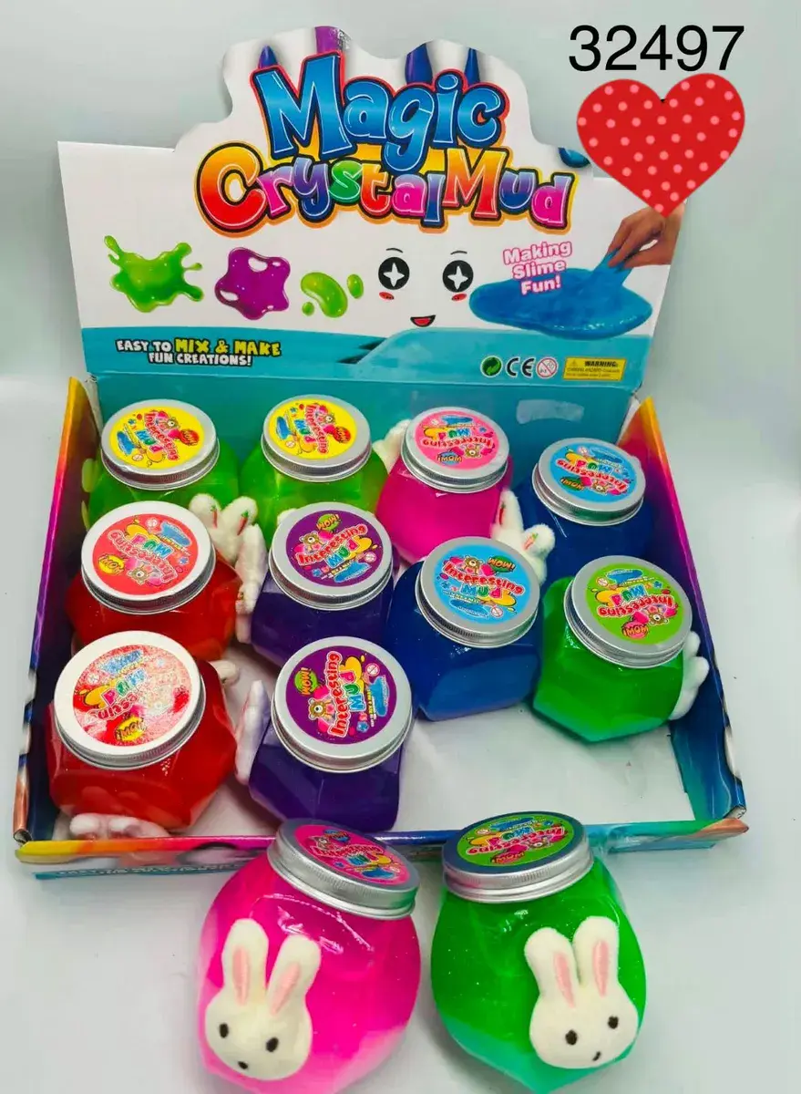 Magic Crystal Mud Slime z cekinami i króliczkiem 120ml kolorowy
