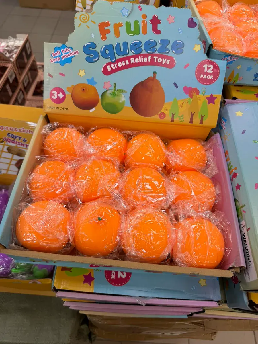 Fruit Squeeze Pomarańczowe Antystresowe Zabawki 12 sztuk