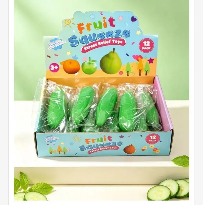 Zielony Antystresowy Owocowy Gniotek Fruit Squeeze 12 szt